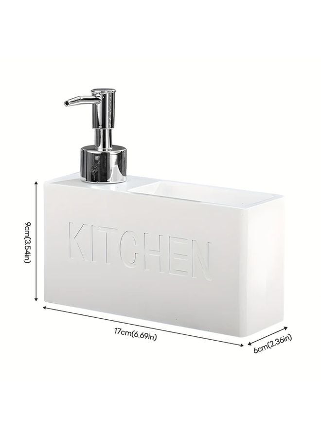 White Soap Dispenser With Built In Cleaning Brush And Storage Box Phthalate Free - Image 3